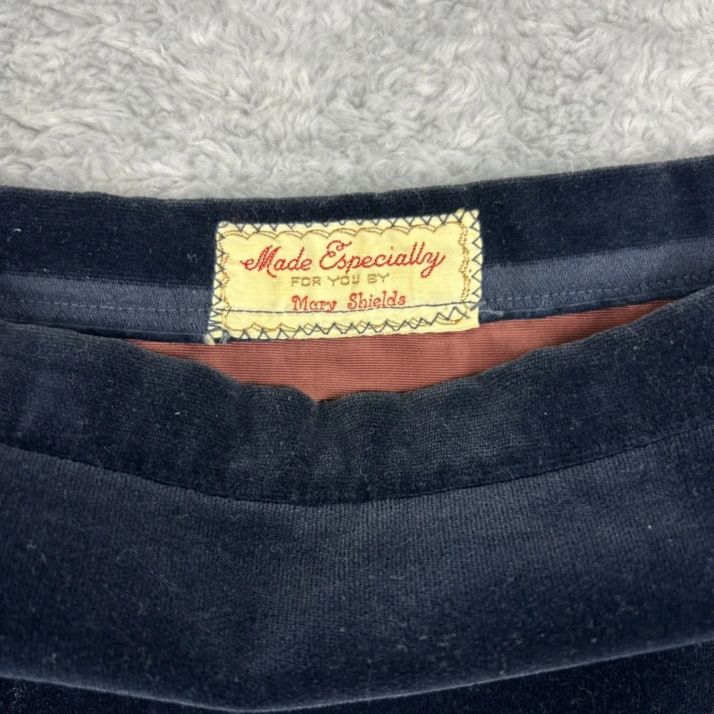 Vintage Hand‎ Made Velvet Skirt Blue 26
